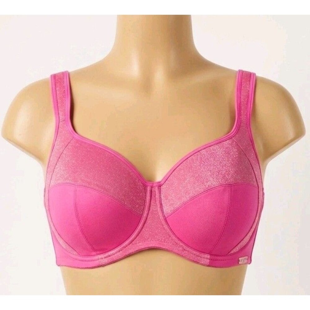HSIA Womens Bra 42G Hot Pink Shimmery Underwire Molded Cups Full Coverage